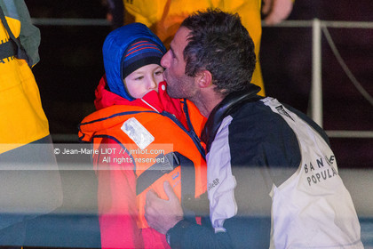 Les Sables d'Olonne, le 19 janvier 2017 arrivée d'Armel Le Cléac'h (FR) skipper de l'imoca Banque Populaire arrive 1er du Vendee globe 2016-2017. Photo © Jean-Marie Liot   DPPI