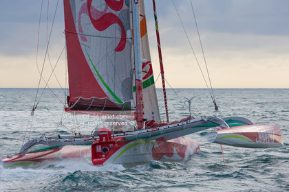 MAXI TRIMARAN SODEBO - THOMAS COVILLE - RECORD TOUR DU MONDE EN SOLITAIRE - 2008..