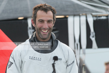 Les Sables d'Olonne, le 19 janvier 2017 arrivée d'Armel Le Cléac'h (FR) skipper de l'imoca Banque Populaire arrive 1er du Vendee globe 2016-2017. Photo © Jean-Marie Liot   DPPI