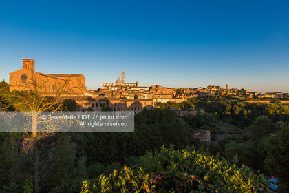 Italie, Toscane,Italy, Tuscany, Sienne,cathédrale, palazzo pubblico, au premier plan église san domenico
