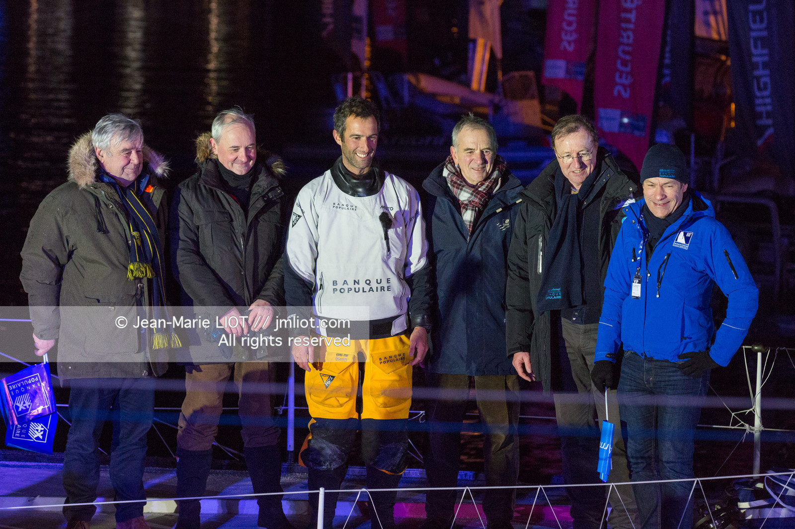 Les Sables d'Olonne, le 19 janvier 2017 arrivée d'Armel Le Cléac'h (FR) skipper de l'imoca Banque Populaire arrive 1er du Vendee globe 2016-2017. Photo © Jean-Marie Liot   DPPI