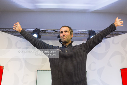 Les Sables d'Olonne, le 19 janvier 2017 arrivée d'Armel Le Cléac'h (FR) skipper de l'imoca Banque Populaire arrive 1er du Vendee globe 2016-2017. Photo © Jean-Marie Liot   DPPI