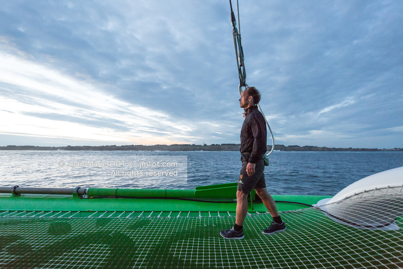 Le 16-17 juin 2017 à bord de Sodebo Ultim à l'entrainement en préparation de The Bridge.Photo © Jean-Marie LIOT   Sodebo