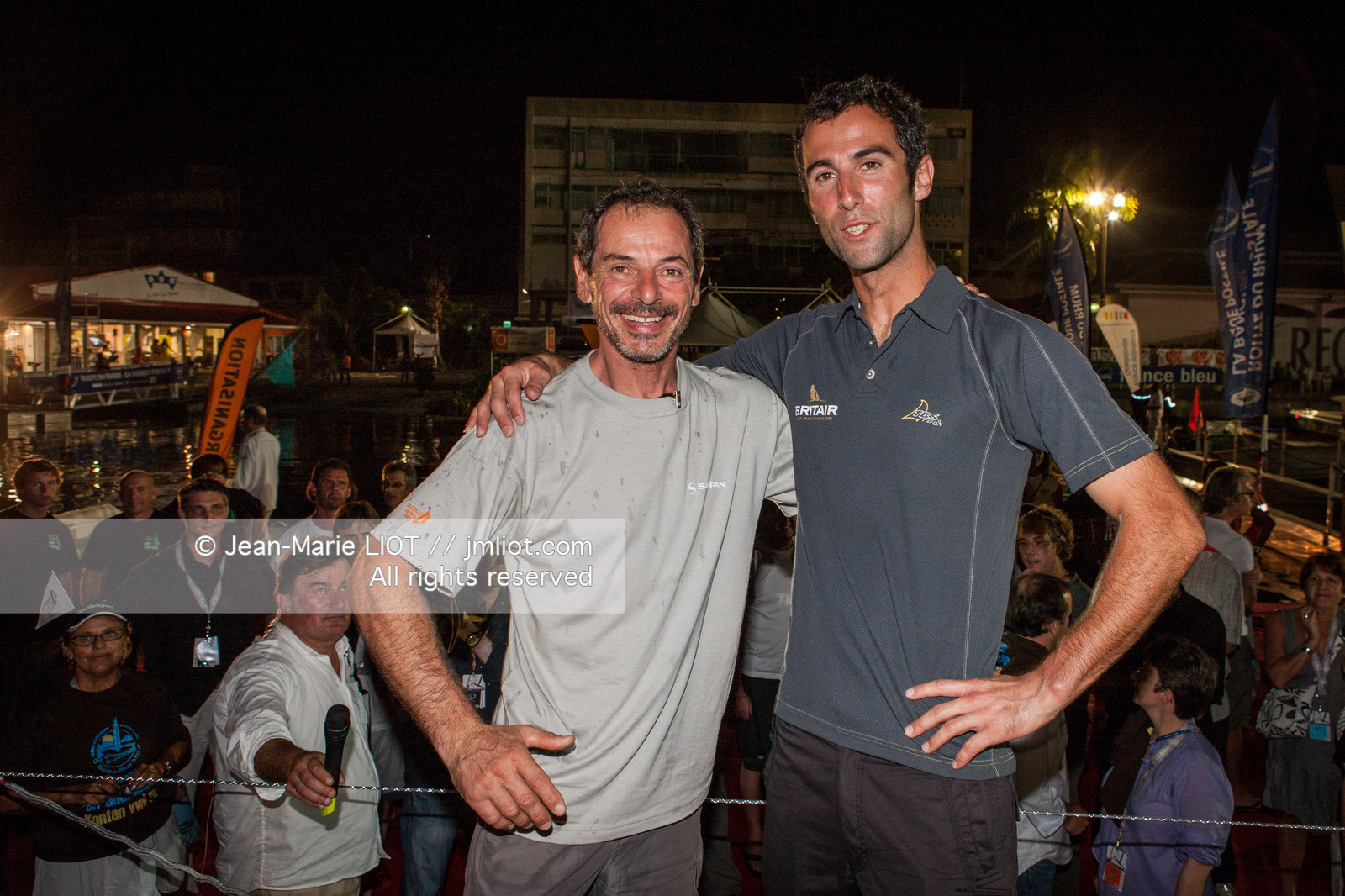 ROUTE DU RHUM 2010 - ARRIVEE DE MARC GUILLEMOT