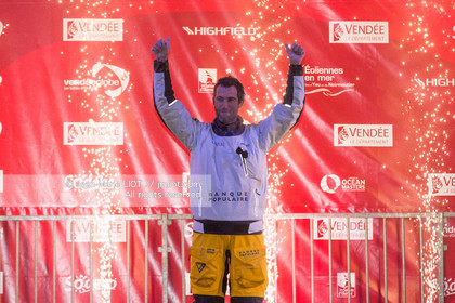 Les Sables d'Olonne, le 19 janvier 2017 arrivée d'Armel Le Cléac'h (FR) skipper de l'imoca Banque Populaire arrive 1er du Vendee globe 2016-2017. Photo © Jean-Marie Liot   DPPI