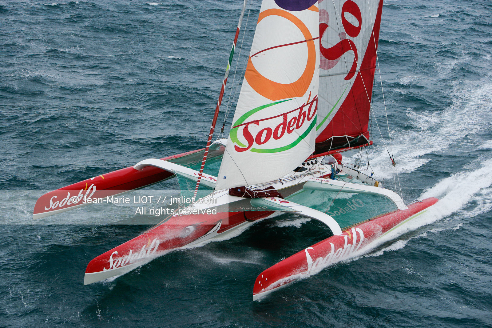 MAXI TRIMARAN SODEBO - THOMAS COVILLE - RECORD TOUR DU MONDE EN SOLITAIRE - 2008..