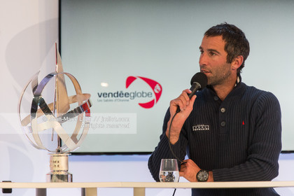 Les Sables d'Olonne, le 19 janvier 2017 arrivée d'Armel Le Cléac'h (FR) skipper de l'imoca Banque Populaire arrive 1er du Vendee globe 2016-2017. Photo © Jean-Marie Liot   DPPI