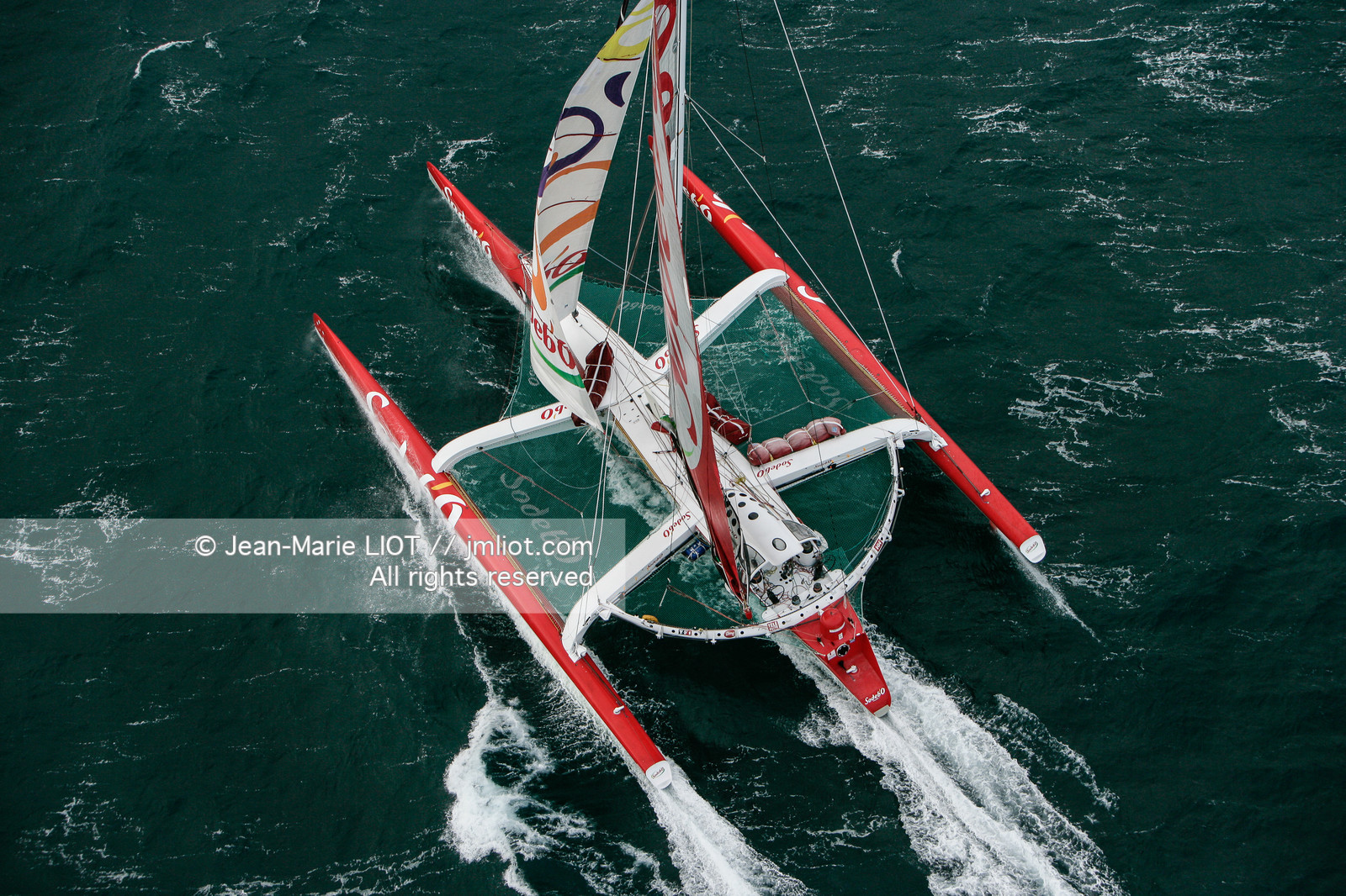 MAXI TRIMARAN SODEBO - THOMAS COVILLE - RECORD TOUR DU MONDE EN SOLITAIRE - 2008..