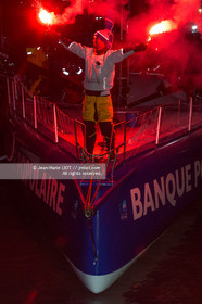 Les Sables d'Olonne, le 19 janvier 2017 arrivée d'Armel Le Cléac'h (FR) skipper de l'imoca Banque Populaire arrive 1er du Vendee globe 2016-2017. Photo © Jean-Marie Liot   DPPI