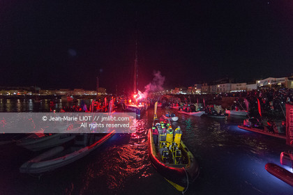 Les Sables d'Olonne, le 19 janvier 2017 arrivée d'Armel Le Cléac'h (FR) skipper de l'imoca Banque Populaire arrive 1er du Vendee globe 2016-2017. Photo © Jean-Marie Liot   DPPI