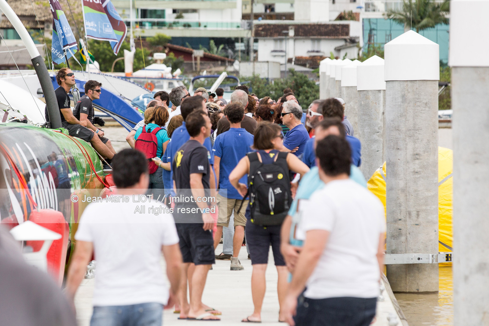 Itajaï(Brésil), samedi 7 novembre 2015, Thomas Coville et Jean-Luc Nélias deuxiémes au classement Ultim de la Transat Jacques Vabre sur SODEBO. Photo © JEAN-MARIE LIOT   DPPI.