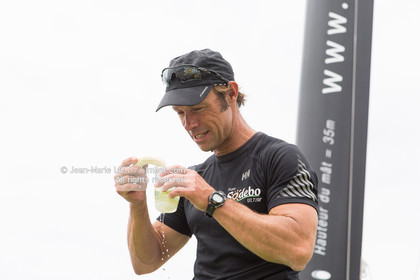 Itajaï(Brésil), samedi 7 novembre 2015, Thomas Coville et Jean-Luc Nélias deuxiémes au classement Ultim de la Transat Jacques Vabre sur SODEBO. Photo © JEAN-MARIE LIOT   DPPI.