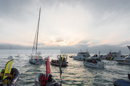 Les Sables d'Olonne, le 19 janvier 2017 arrivée d'Armel Le Cléac'h (FR) skipper de l'imoca Banque Populaire arrive 1er du Vendee globe 2016-2017. Photo © Jean-Marie Liot   DPPI