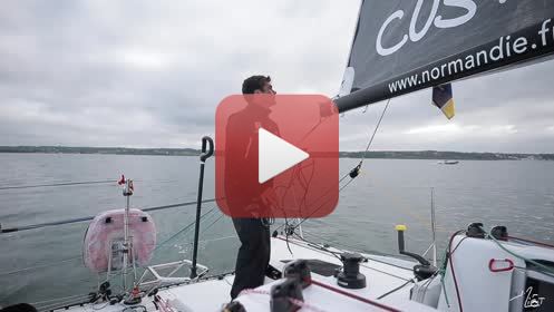 Alexis Loison, skipper du Figaro 3 Région Normandie, à l’entrainement avant sa participation à la Solitaire Urgo Le Figaro 2019, le 25 mai 2019, photo © Jean-Marie LIOT