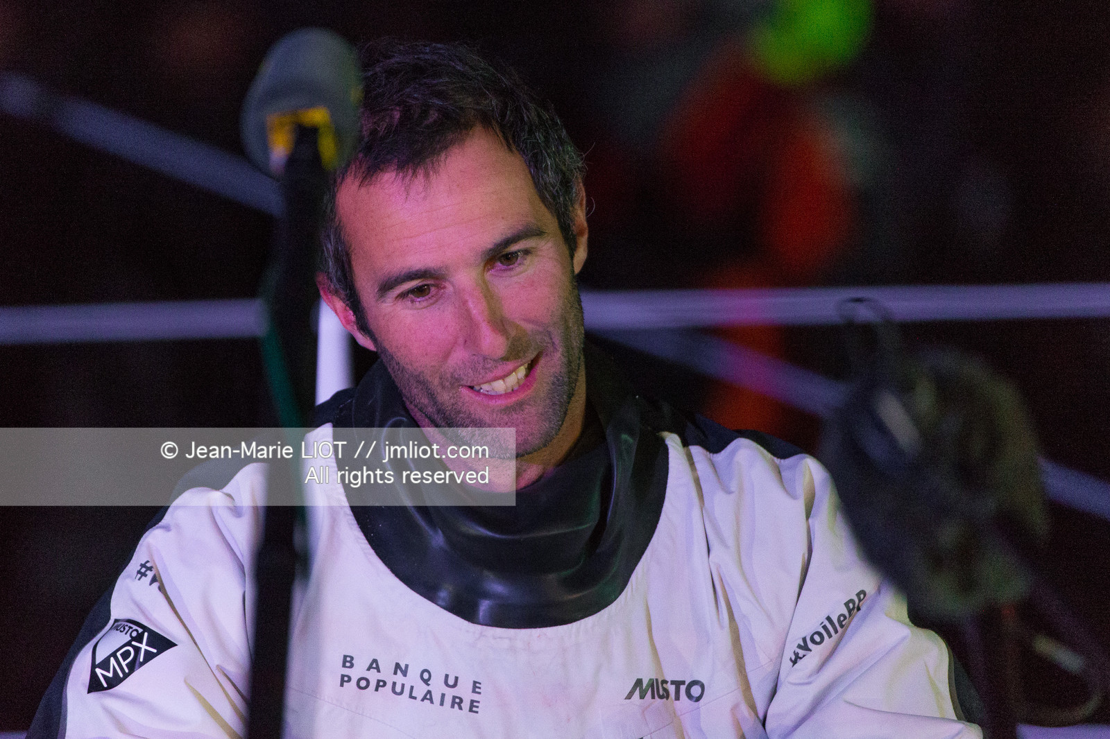 Les Sables d'Olonne, le 19 janvier 2017 arrivée d'Armel Le Cléac'h (FR) skipper de l'imoca Banque Populaire arrive 1er du Vendee globe 2016-2017. Photo © Jean-Marie Liot   DPPI