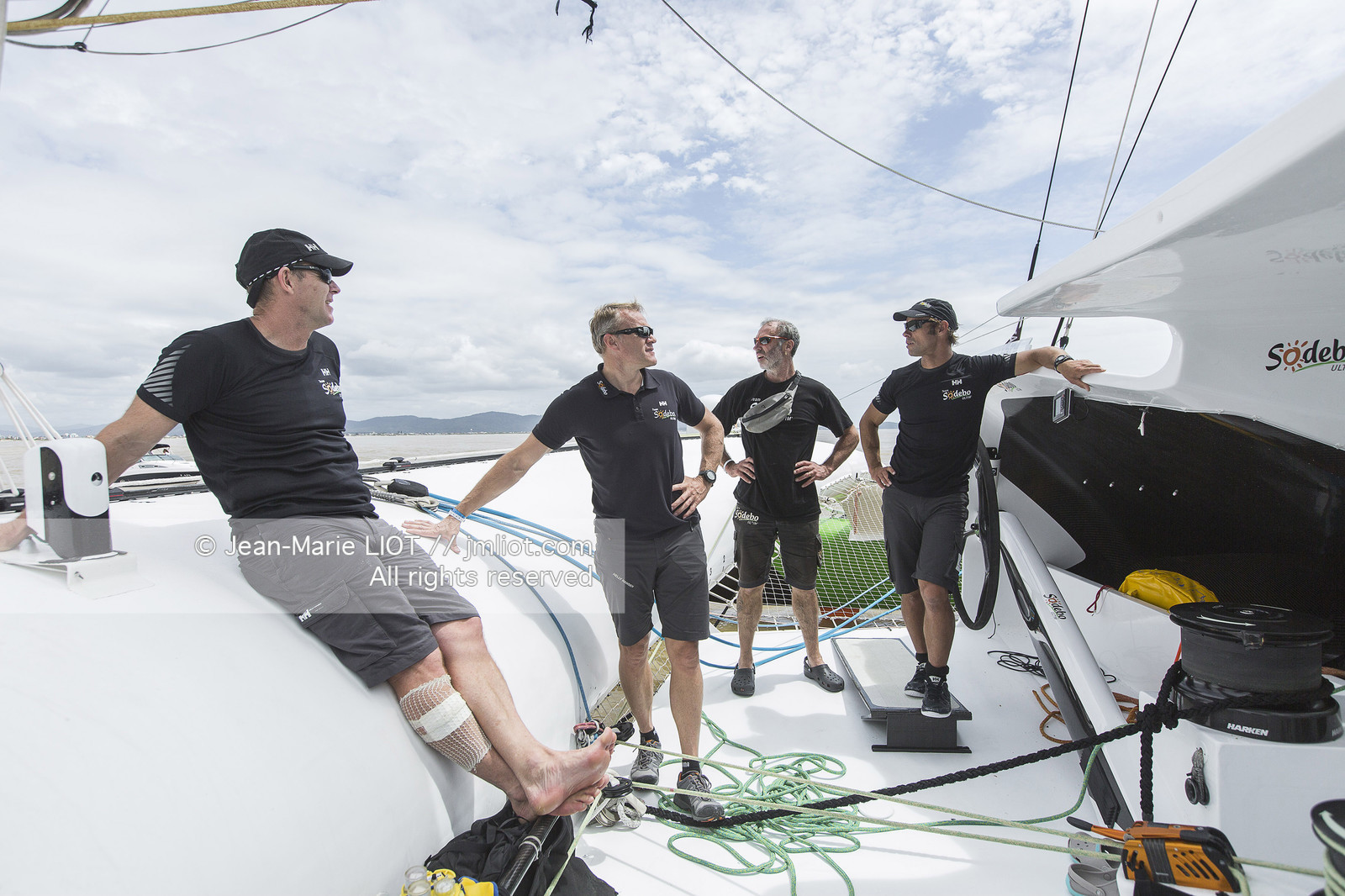 Itajaï(Brésil), samedi 7 novembre 2015, Thomas Coville et Jean-Luc Nélias deuxiémes au classement Ultim de la Transat Jacques Vabre sur SODEBO. Photo © JEAN-MARIE LIOT   DPPI.