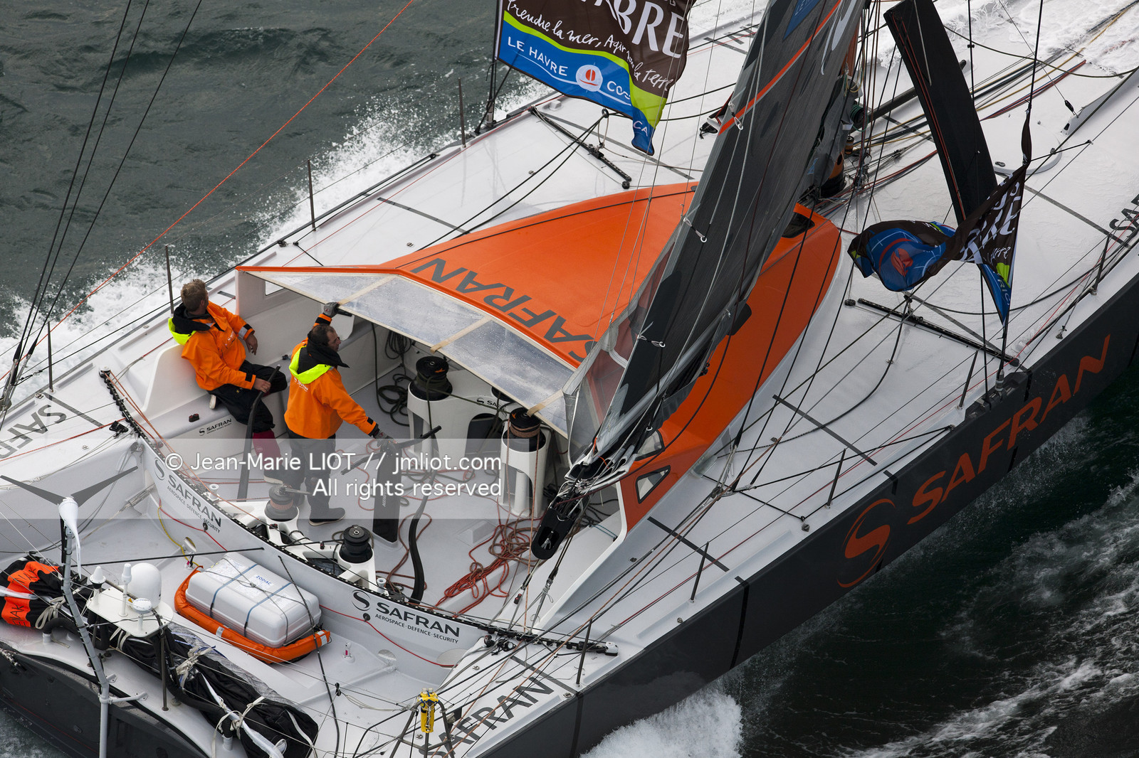 Novembre 2011 Départ de la Transat Jacques Vabre du  Havre et à destination de la Guadeloupe. Photo © Jean-Marie Liot.