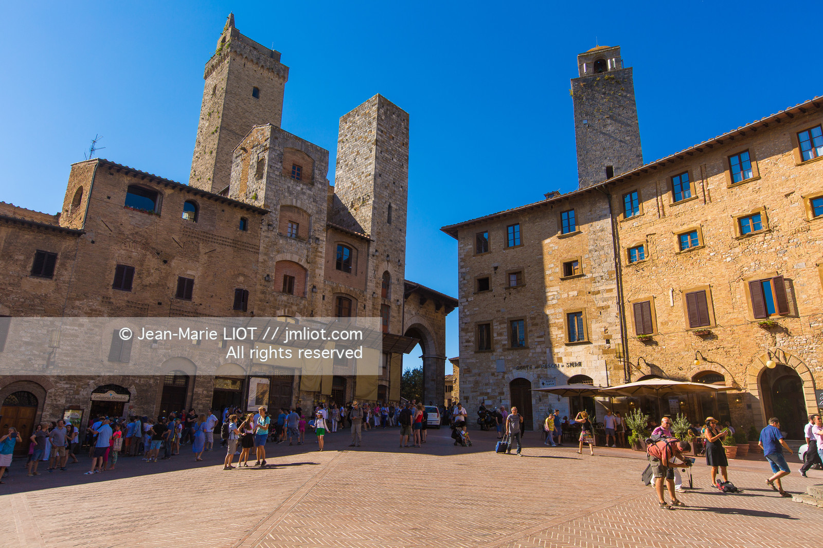 Italie, Toscane,Italy, Tuscany, San Gimignano ville médiévale avec ses tours féodales,piazza della cisterna