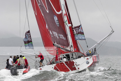 Itajaï (Brazil) le 13 novembre 2015, arrivée de Bertrand de broc et Marc Guillemot à bord de l'imoca MACSF. Photo © Jean-Marie Liot   DPPI..