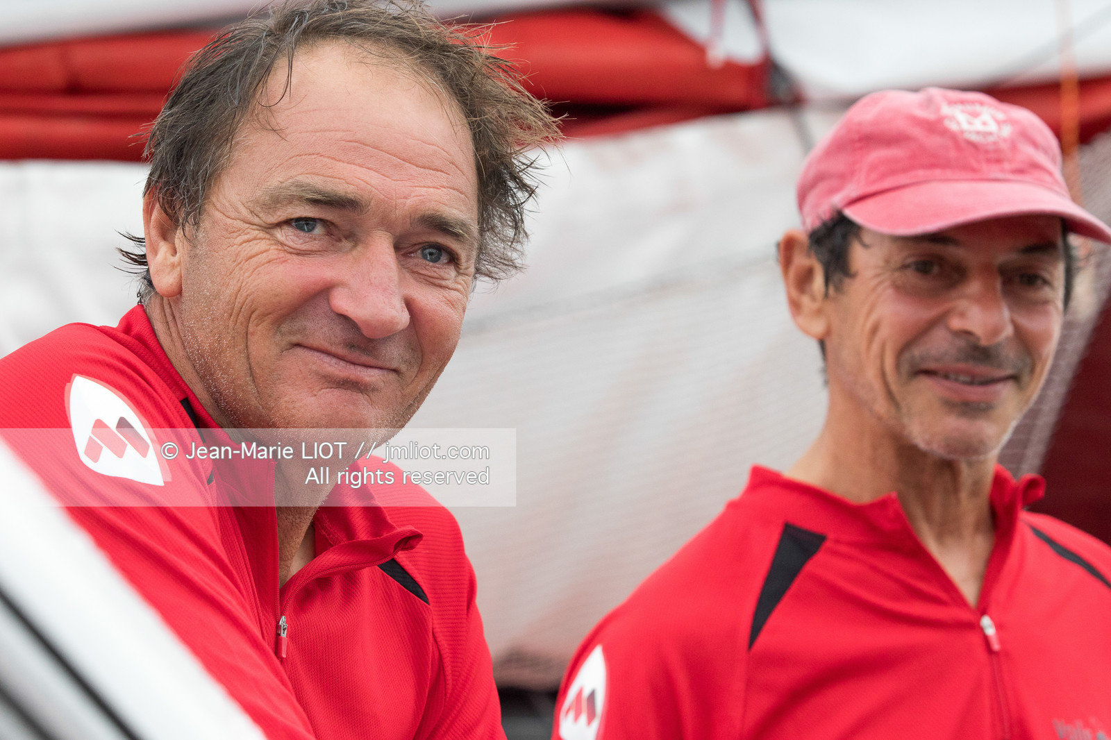 Itajaï (Brazil) le 13 novembre 2015, arrivée de Bertrand de broc et Marc Guillemot à bord de l'imoca MACSF. Photo © Jean-Marie Liot   DPPI..