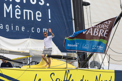 Itajaï (Brazil) le 12 November 2015, arrivée de Thomas Ruyant et Adrien Hardy à bord de l'imoca Le souffle du Nord. Photo © Jean-Marie Liot   DPPI.