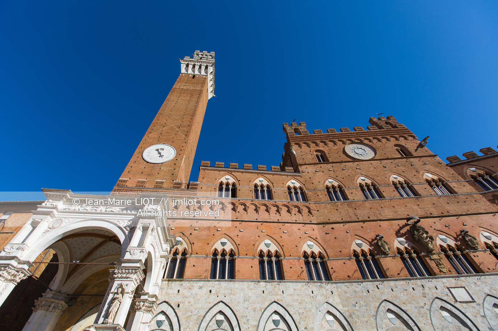 Italie, Toscane,Italy, Tuscany, Sienne palazzo pubblico avec la torre del Mangia, cappella di piazza