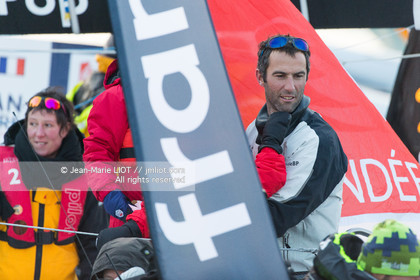 Les Sables d'Olonne, le 19 janvier 2017 arrivée d'Armel Le Cléac'h (FR) skipper de l'imoca Banque Populaire arrive 1er du Vendee globe 2016-2017. Photo © Jean-Marie Liot   DPPI