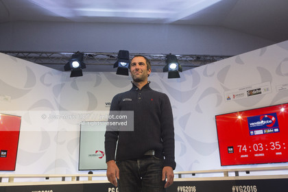Les Sables d'Olonne, le 19 janvier 2017 arrivée d'Armel Le Cléac'h (FR) skipper de l'imoca Banque Populaire arrive 1er du Vendee globe 2016-2017. Photo © Jean-Marie Liot   DPPI
