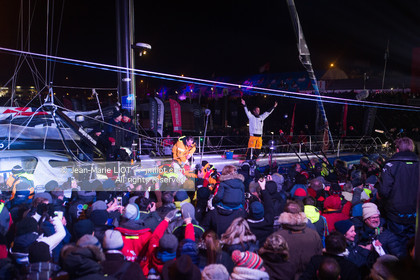 Les Sables d'Olonne, le 19 janvier 2017 arrivée d'Armel Le Cléac'h (FR) skipper de l'imoca Banque Populaire arrive 1er du Vendee globe 2016-2017. Photo © Jean-Marie Liot   DPPI