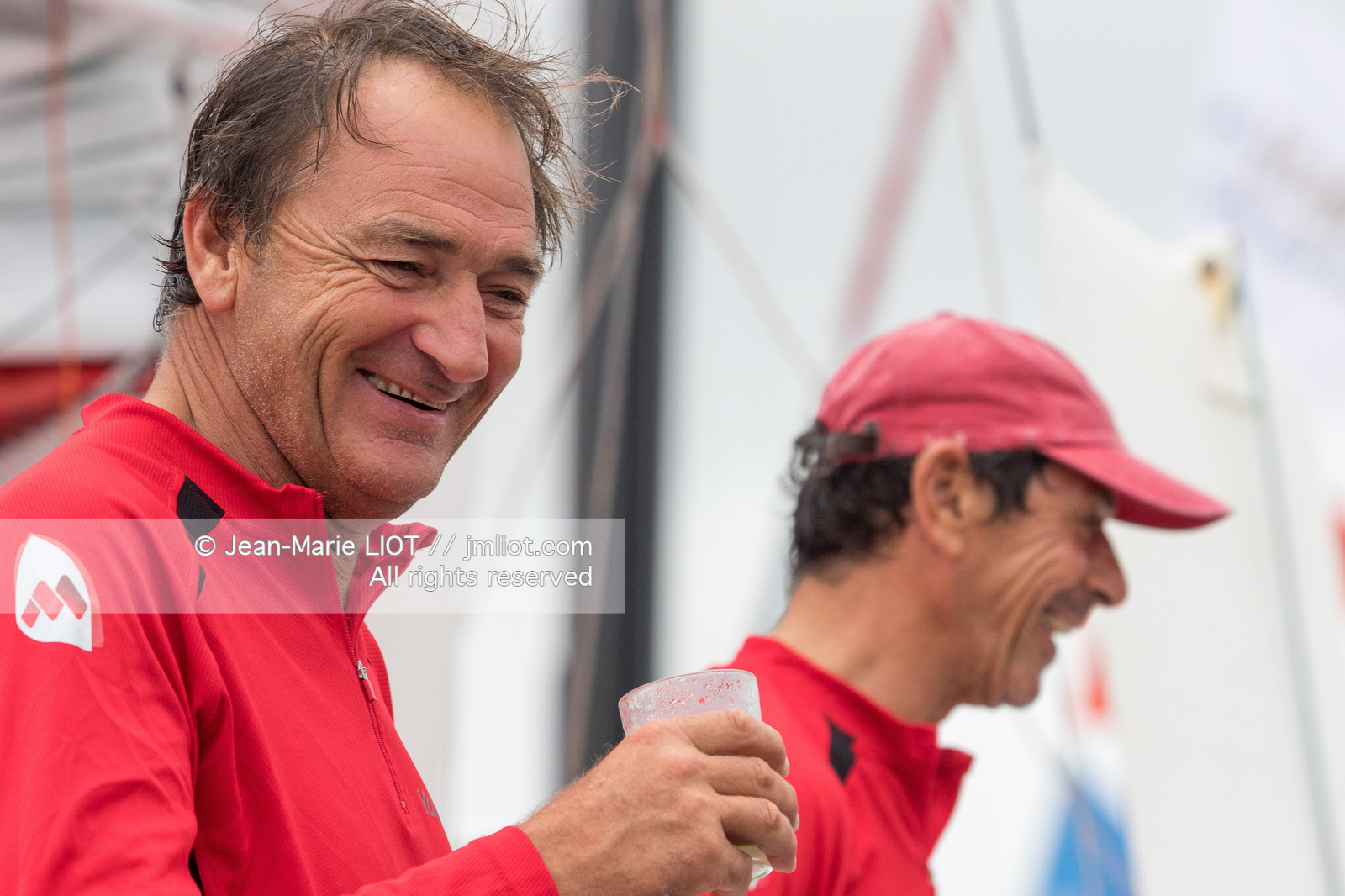 Itajaï (Brazil) le 13 novembre 2015, arrivée de Bertrand de broc et Marc Guillemot à bord de l'imoca MACSF. Photo © Jean-Marie Liot   DPPI..