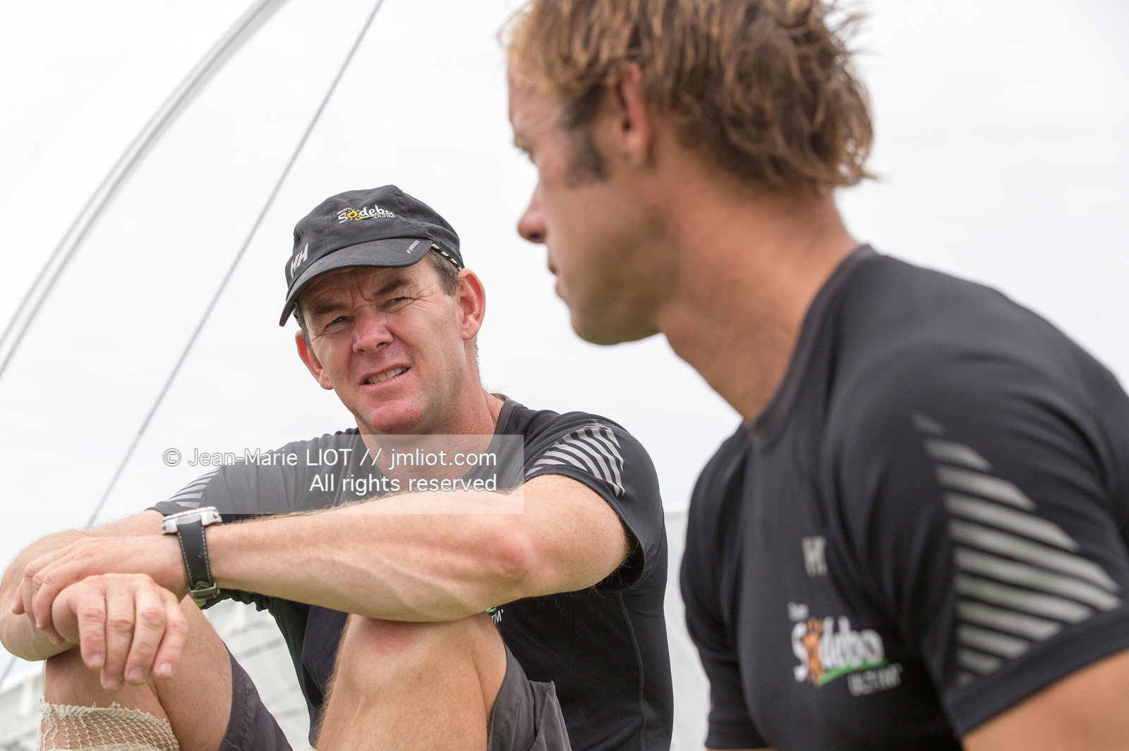 Itajaï(Brésil), samedi 7 novembre 2015, Thomas Coville et Jean-Luc Nélias deuxiémes au classement Ultim de la Transat Jacques Vabre sur SODEBO. Photo © JEAN-MARIE LIOT   DPPI.